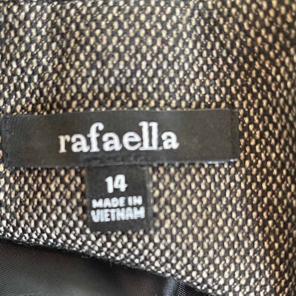 ❤️ Rafaella Black and Tan Tweed Fitted Blazer size 14 - Picture 6 of 8